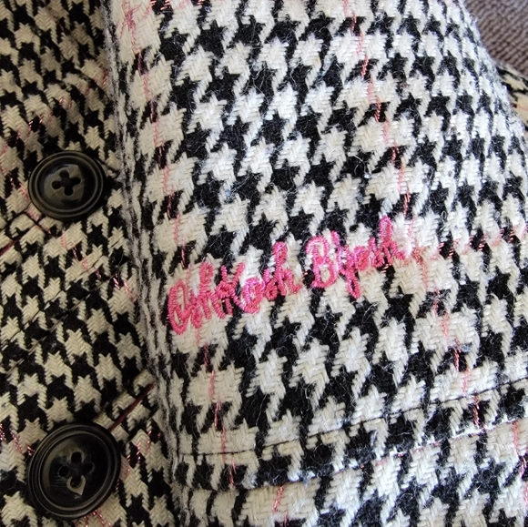 OshKosh B'gosh Houndstooth Pea Coat with Pink Accents Sz 3T - Picture 9 of 13